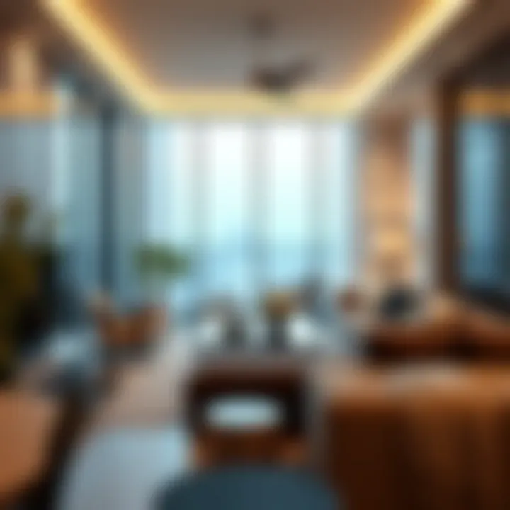 Luxurious living space interior in Lake Point JLT highlighting modern design