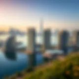 Stunning Panoramic View of Lake Point JLT Panoramic view of Lake Point JLT showcasing its unique architecture against the Dubai skyline