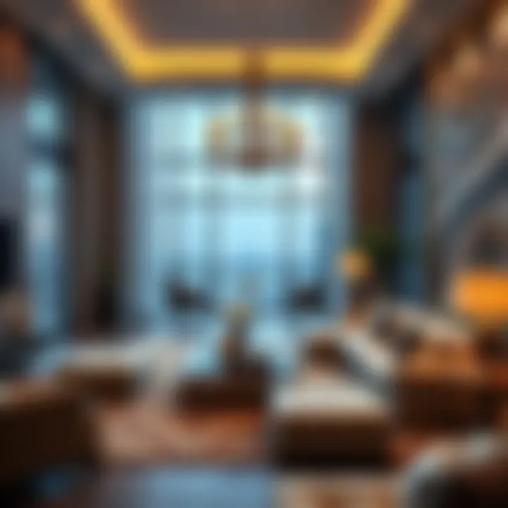 Opulent Living Room Design Interior design showcasing opulent living room in a high-end apartment