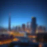 Stunning skyline view of Dubai's luxury apartments at dusk