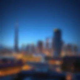 Stunning skyline view of Dubai's luxury apartments at dusk