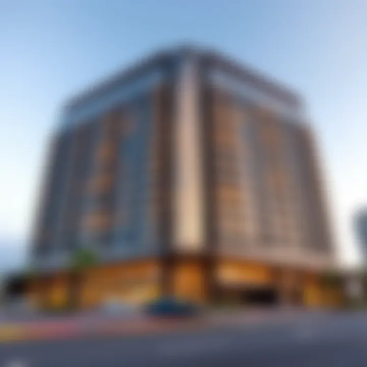 Stunning facade of Marina Crown Tower showcasing modern architecture