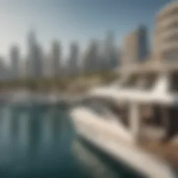 Luxurious marina view showcasing premium yachts