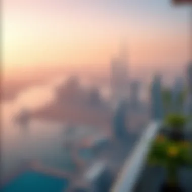 Panoramic skyline view from a terrace of Meera Tower