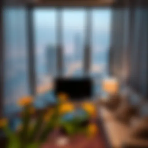 Luxurious apartment with a city view