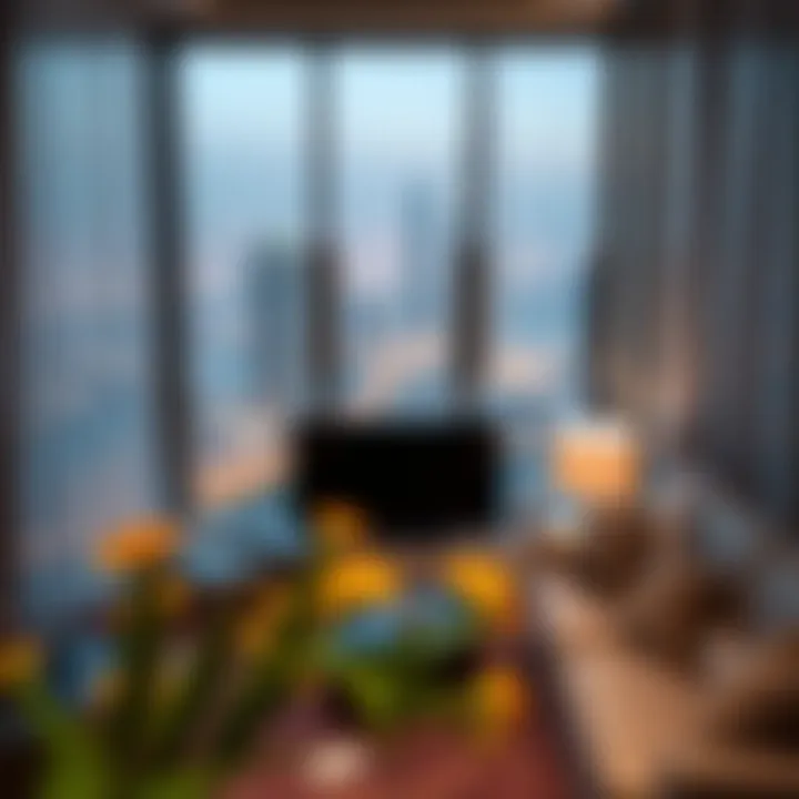 Luxurious apartment with a city view