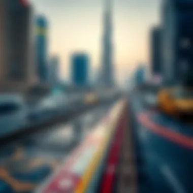 Map highlighting metro connectivity in Dubai