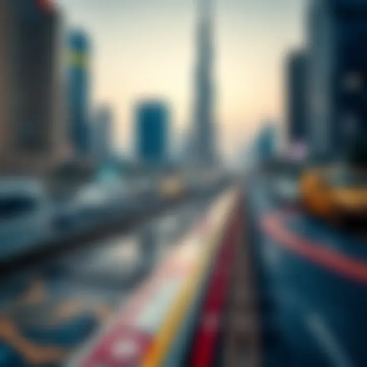 Map highlighting metro connectivity in Dubai