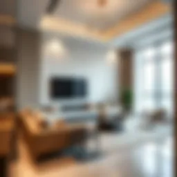 Luxurious living room in a midtown apartment