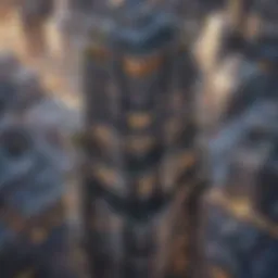 Aerial view of Nobles Tower showcasing its unique architectural design