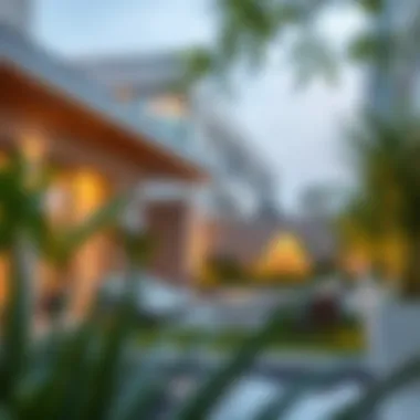 Serene Outdoor Living in Dubai A tranquil outdoor space featuring lush greenery and modern architecture.