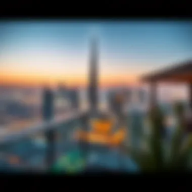 Stunning skyline view from a terrace in Dubai Hills