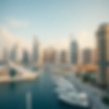 Panoramic view of Dubai Marina showcasing luxury apartments and the sea