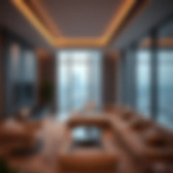 Luxurious Apartment Interior Interior of a luxurious skyview apartment with modern aesthetics