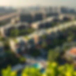 Aerial view of Sobha Hartland Creek Vistas showcasing its modern architecture and lush green surroundings.