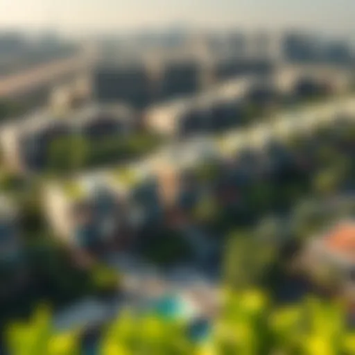 Aerial view of Sobha Hartland Creek Vistas showcasing its modern architecture and lush green surroundings.