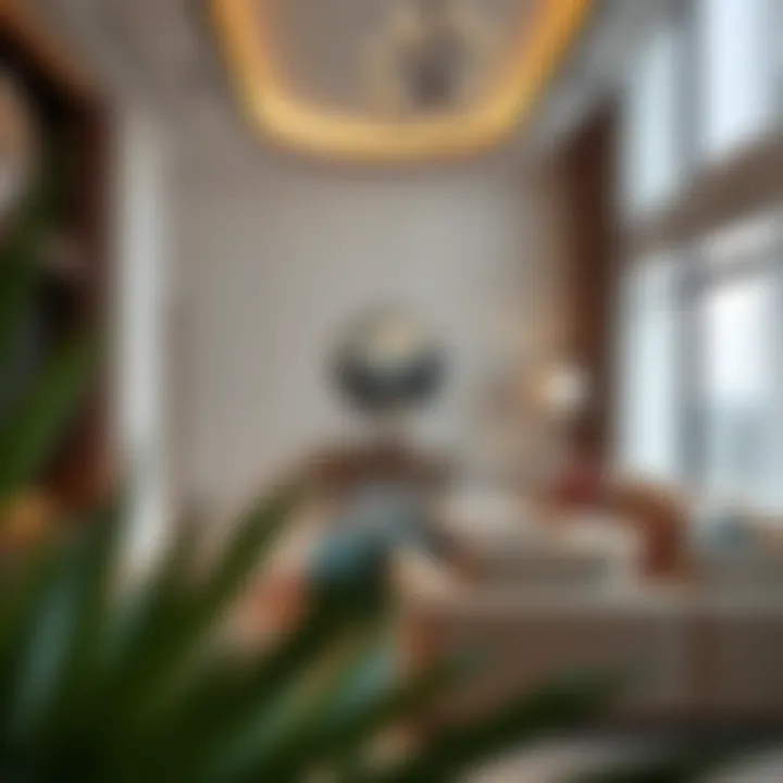 Elegant Interior Design in Sobha Hartland Creek Vistas Luxurious interior of a residence in Sobha Hartland Creek Vistas highlighting contemporary design elements.