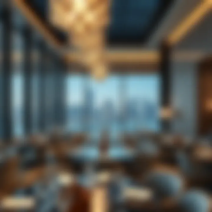 Elegant dining area in Sparkle Tower, emphasizing luxury dining experiences.