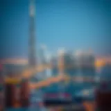 Stunning view of Sparkle Tower against the Dubai Marina skyline