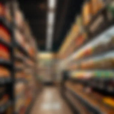 A beautifully arranged shopping aisle filled with high-end groceries