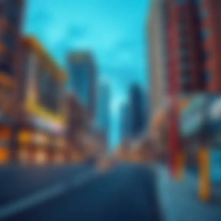 Business district in TecOM highlighting investment opportunities