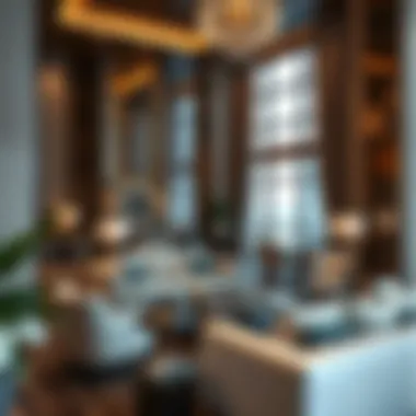 Elegant lounge area with upscale furnishings in the Alamir Building