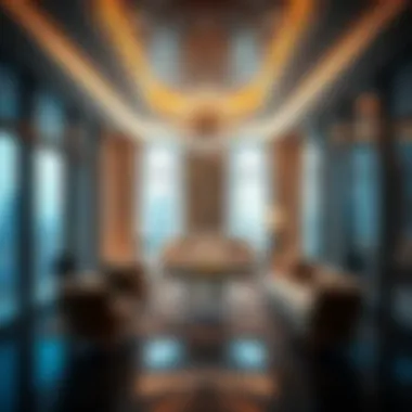 Luxurious interior of a penthouse in the Alamir Building