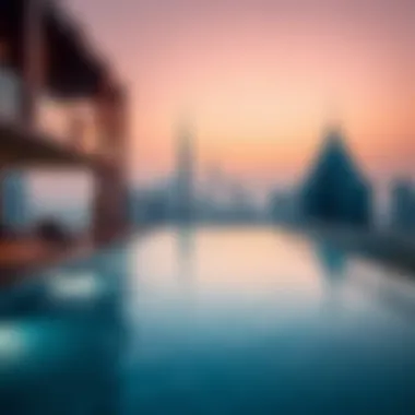 Infinity pool with stunning skyline views at Sky View Hotel