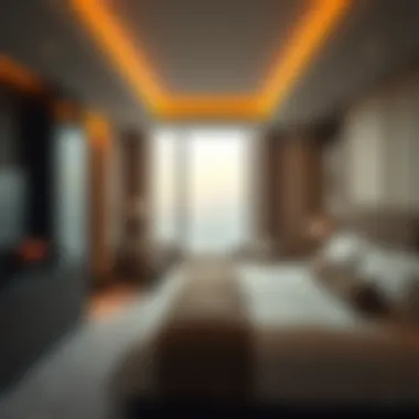 Luxurious guest room interior at Sky View Hotel