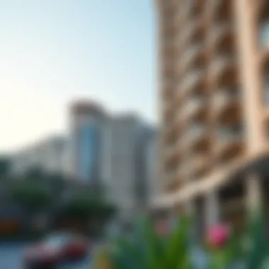 Vibrant neighborhood surrounding the Sky View Hotel