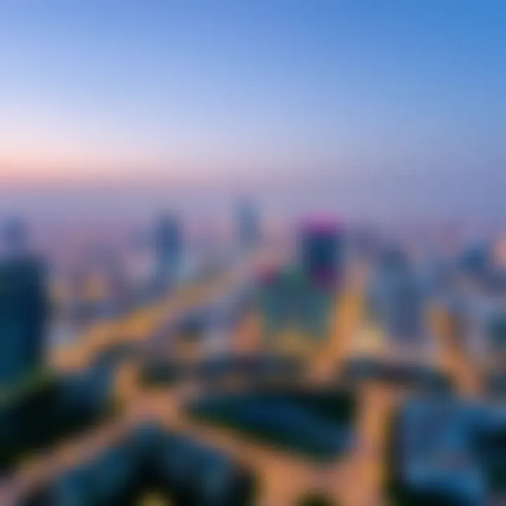 A panoramic view of the skyline surrounding JLT Cluster A, highlighting its prime location