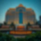 Luxurious facade of the Taj Hotel at Jumeirah Lake Towers