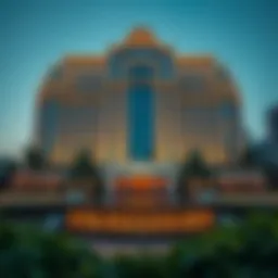 Luxurious facade of the Taj Hotel at Jumeirah Lake Towers