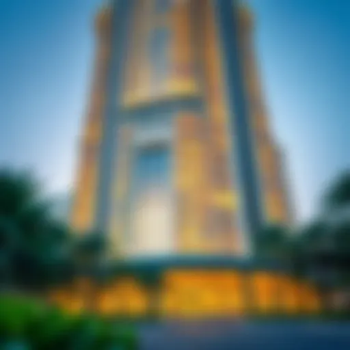 Stunning exterior view of Majestine Tower showcasing its architectural elegance