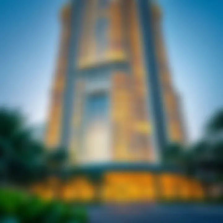 Stunning exterior view of Majestine Tower showcasing its architectural elegance