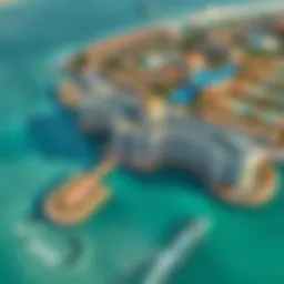 Stunning aerial view of Palm Jumeirah showcasing the Dorchester Collection