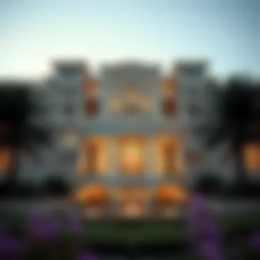 Architectural detail of the Dorchester Collection building on Palm Jumeirah