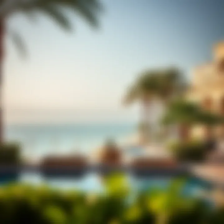 Elegant poolside oasis at the Dorchester Collection resort