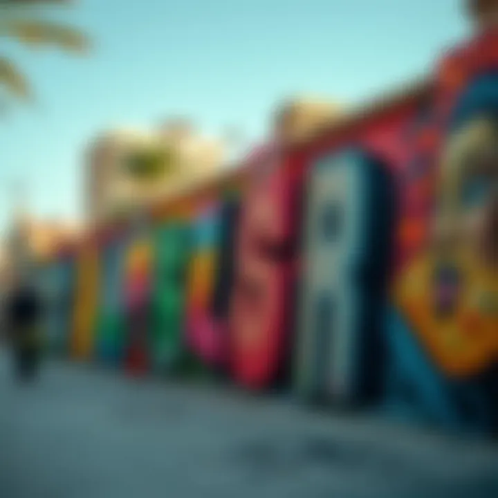 Colorful street art that reflects the culture and spirit of the city.