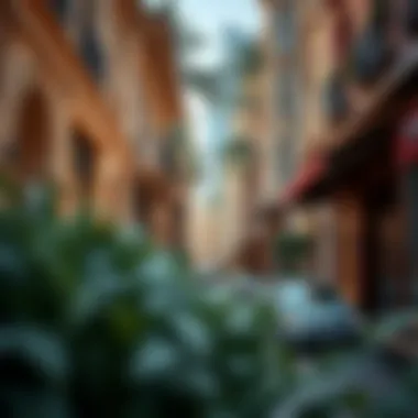 Elegant Streets and Upscale Boutiques Charming street lined with upscale boutiques and cafes in Dubai