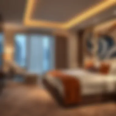 Beautifully designed guest room emphasizing comfort and luxury