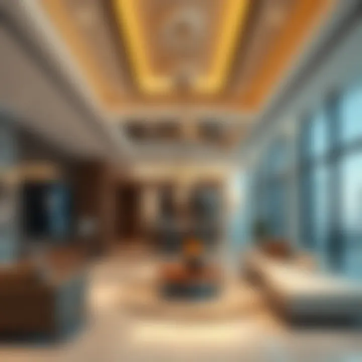 Luxurious interior space highlighting contemporary amenities and design