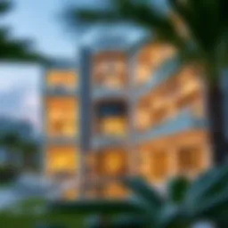 Luxurious residence in Warsan Four showcasing modern architecture