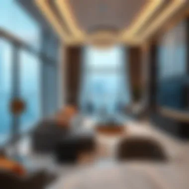 Elegant interior design of a waterview apartment