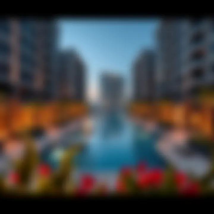 Luxury amenities in a waterview apartment complex