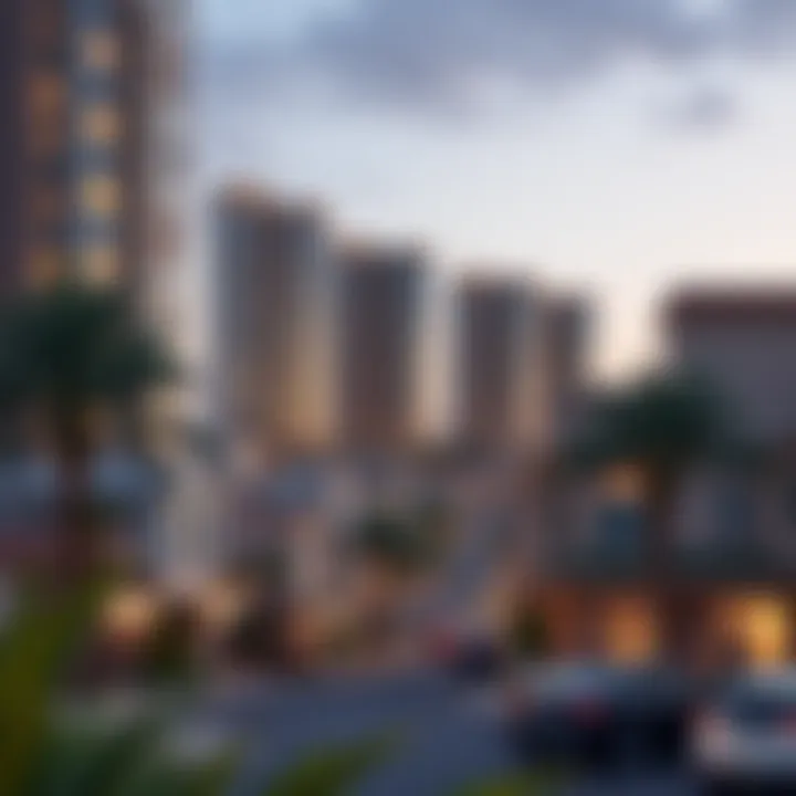 Vibrant community surrounding Falcon Towers