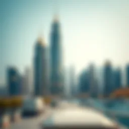 Stunning view of Falcon Towers in Dubai's skyline