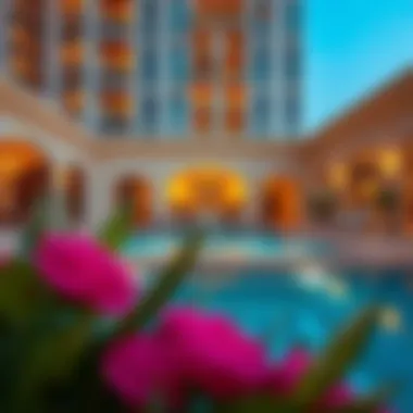 Exquisite Swimming Pool Amenities Elegant swimming pool area at First Central Suites