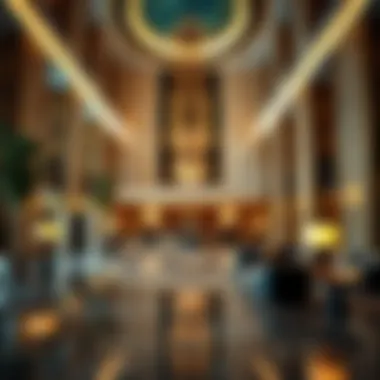 Elegant lobby of Five Palm Hotel with modern decor