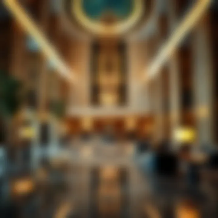 Elegant lobby of Five Palm Hotel with modern decor